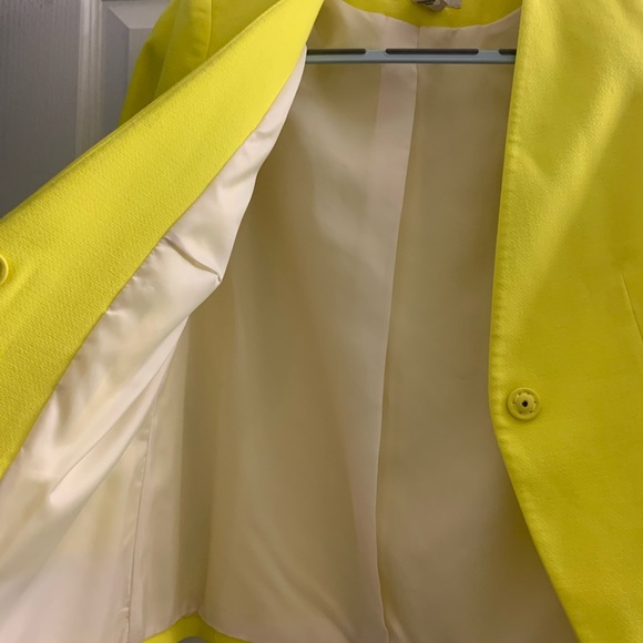 LOWSTART!!! H&M Yellow Tailored Blazer with Notched Lapels NWOT - Picture 6 of 11